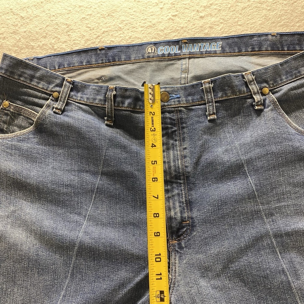Wrangler Cool Vantage Jeans Mens 44x32 Blue Regular Fit Straight Leg Denim - Picture 5 of 13